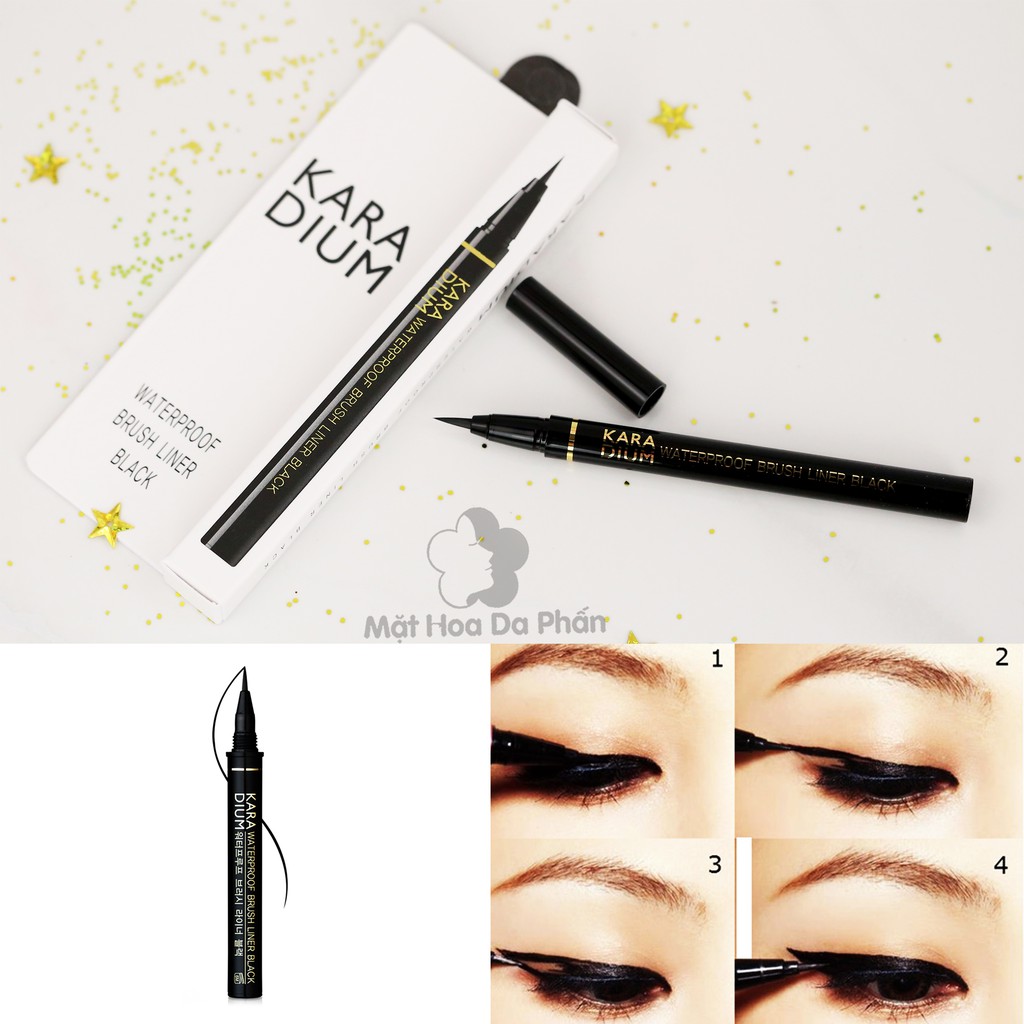 BÚT KẺ MẮT NƯỚC KARADIUM WATERPROOF BRUSH LINER BLACK CHÍNH HÃNG