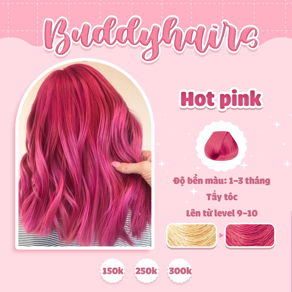 Thuốc nhuộm tóc Hot pink / Hồng sáng Buddyhairs