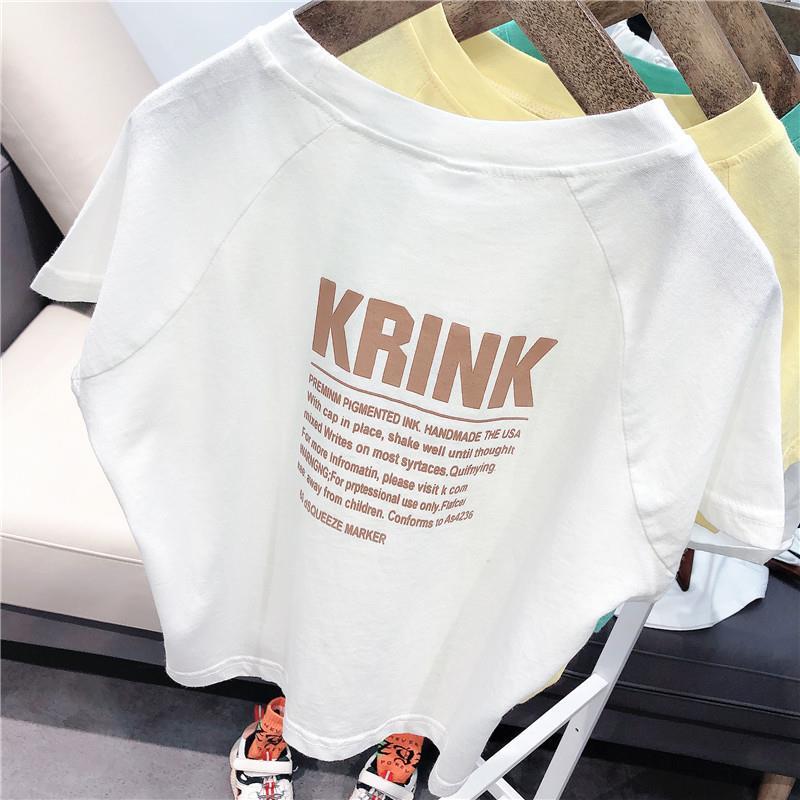 Áo thun ngắn tay in họa tiết phong cách Hàn Quốc đáng yêu cho trẻ em