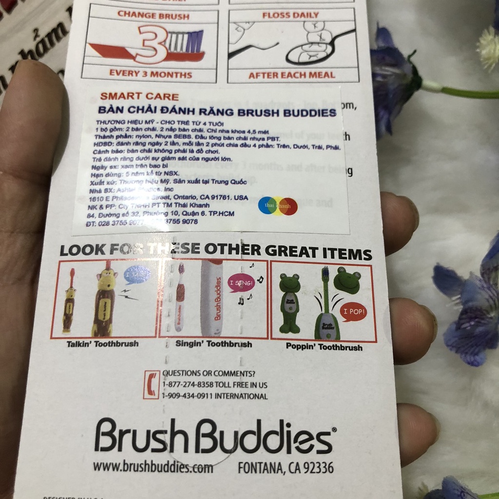 Set 2 bàn chải đánh răng cho bé Brush Buddies - NK Mỹ