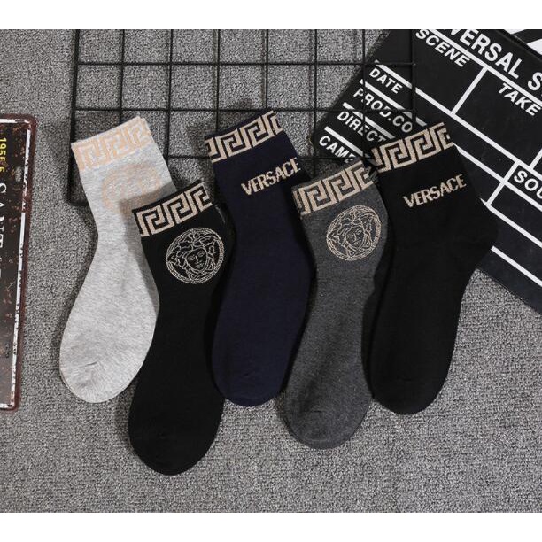 Set 5 đôi tất dệt kim VERSACE mới cho nam và nữ