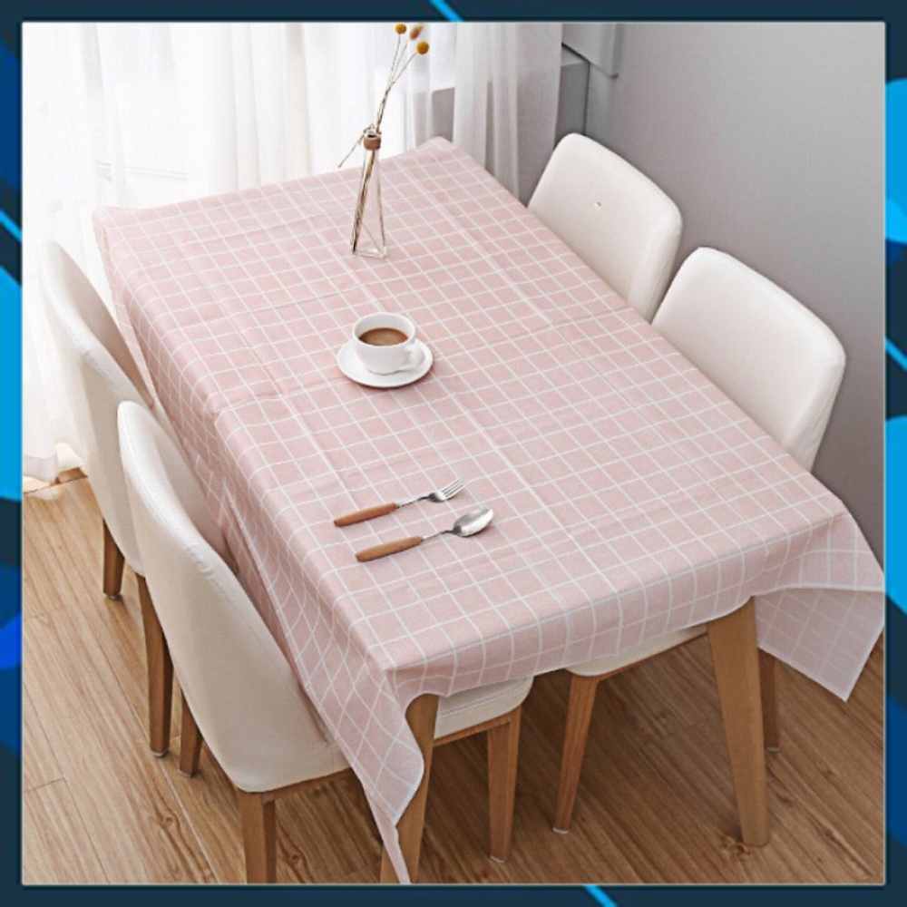 {XẢ KHO} Khăn trả bàn họa tiết kẻ caro KT 137X180CM