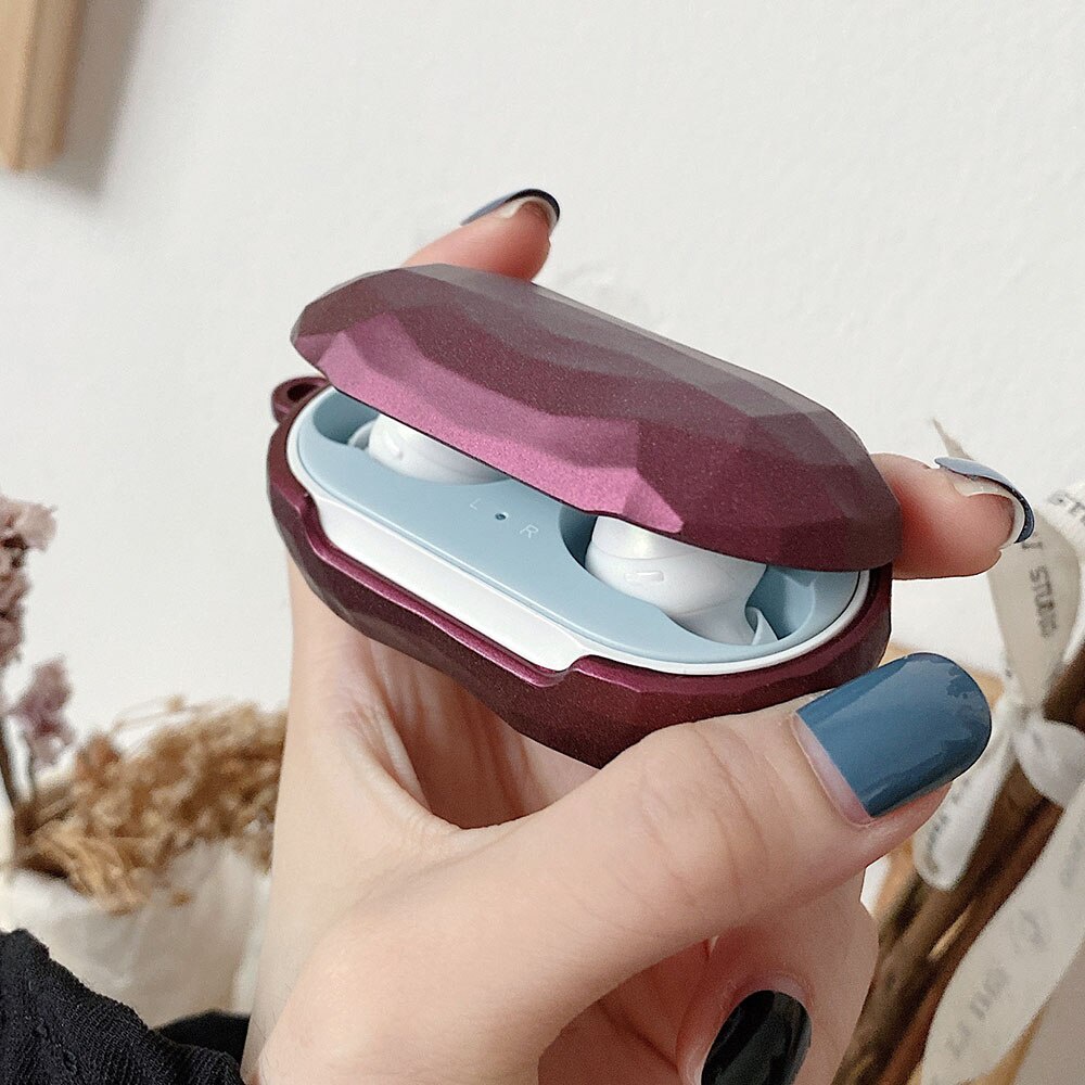 Vỏ bọc bảo vệ hộp sạc tai nghe Samsung Galaxy Buds/ Galaxy Buds Plus bằng nhựa cứng họa tiết vân kim cương màu nhám