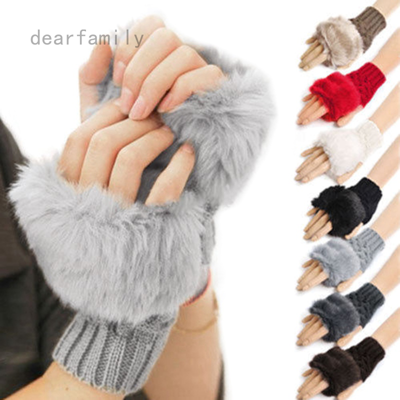 Ladies half Fingerless Winter Warm Gloves