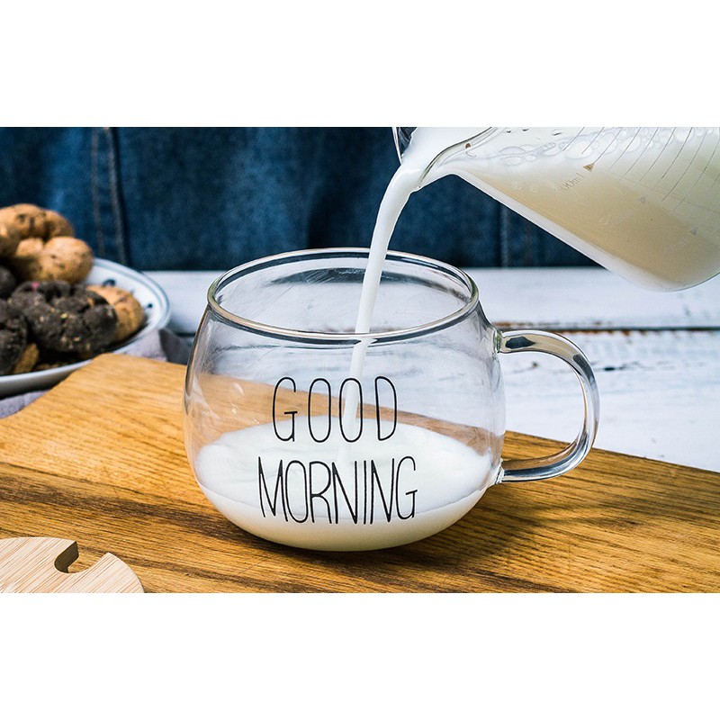 Ly Thủy Tinh Tròn GOOD MORNING | BigBuy360 - bigbuy360.vn