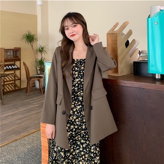 Áo Khoác Blazer 2 Lớp Chất Đẹp, Áo Vest Dài Tay Hai Lớp Dáng Dài, Phong Cách Hàn Quốc túi thật