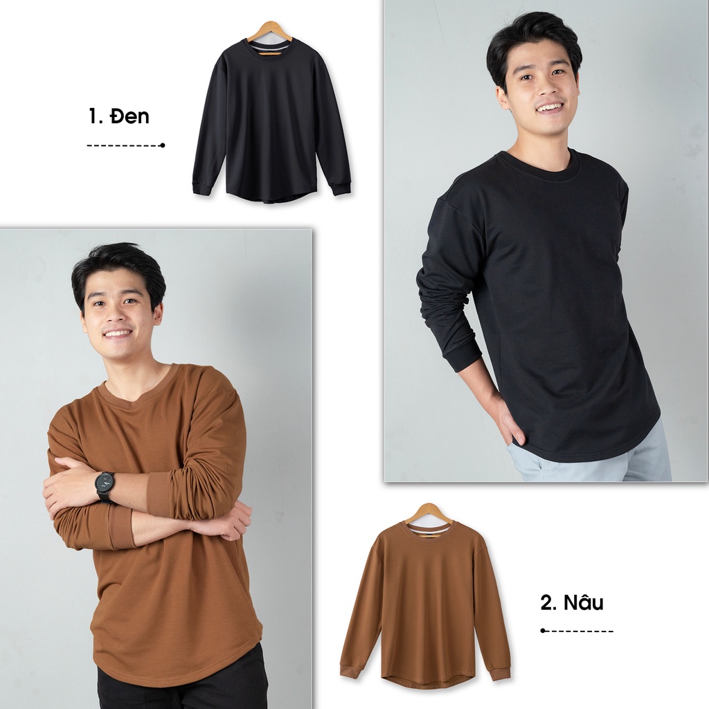 Áo dài tay nam THE 1992 Basic Sweater vạt bầu 5 màu trơn | BigBuy360 - bigbuy360.vn