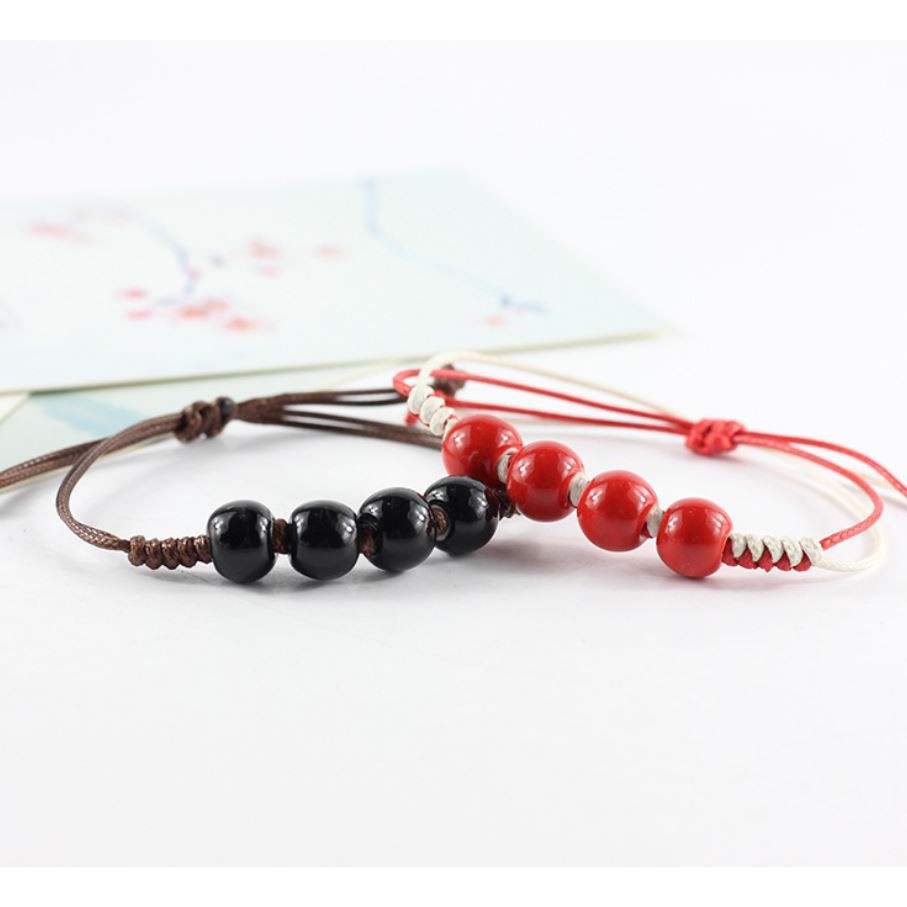 Vòng tay 4 hạt gốm có thể điều chỉnh kích thước