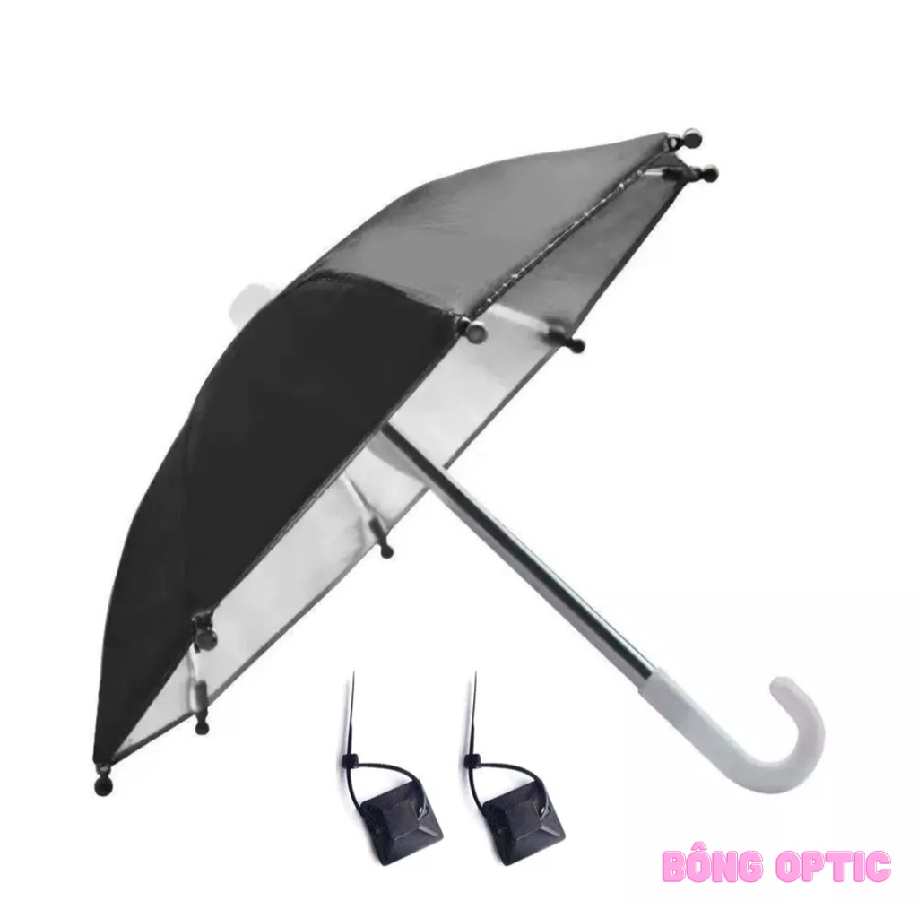 Dù che nắng , mưa mini gắn giá đỡ điện thoại trang trí xe máy