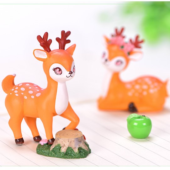 Tiểu cảnh chú hươu sao - Phụ kiện trang trí sen đá, xương rồng terrarium, cây cảnh để bàn, phòng làm việc