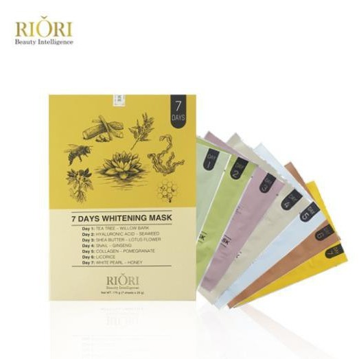 Bộ Mặt Nạ 7 ngày Dưỡng Trắng RIORI 7 DAYS WHITENING MASK (7 miếng)