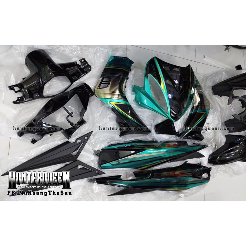 Tem xe Exciter 2009 đẹp - Tem LC xanh đen. Chất liệu crom - Kéo qua để xem thêm mẫu tem - Tùy chỉnh theo yêu cầu