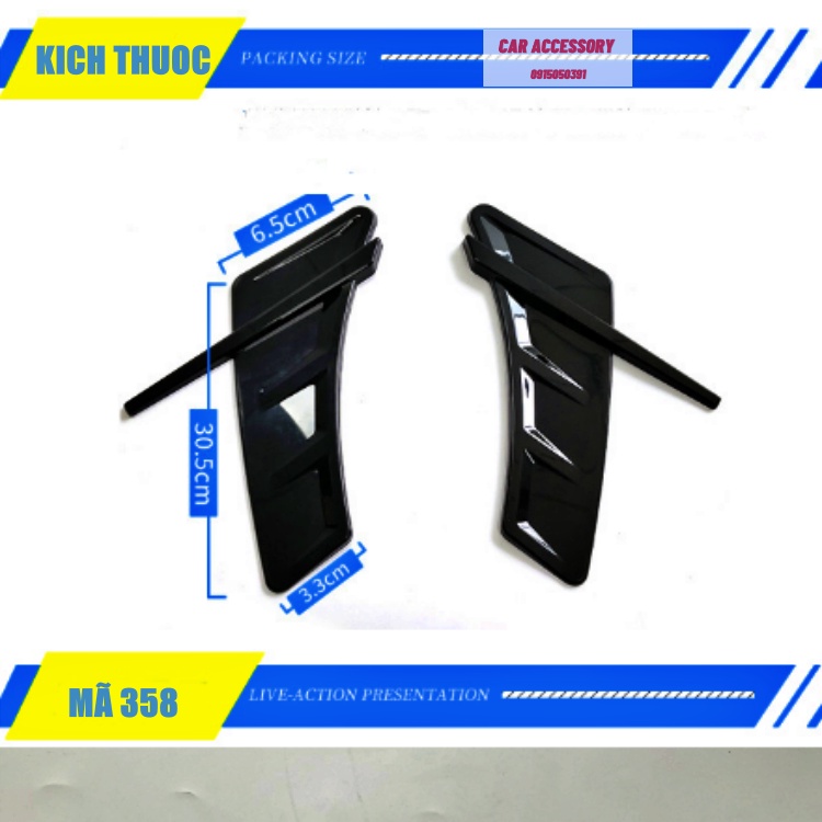 Mang cá ô tô hình dán bên hông  thông dụng trang trí ba chiều mã 358