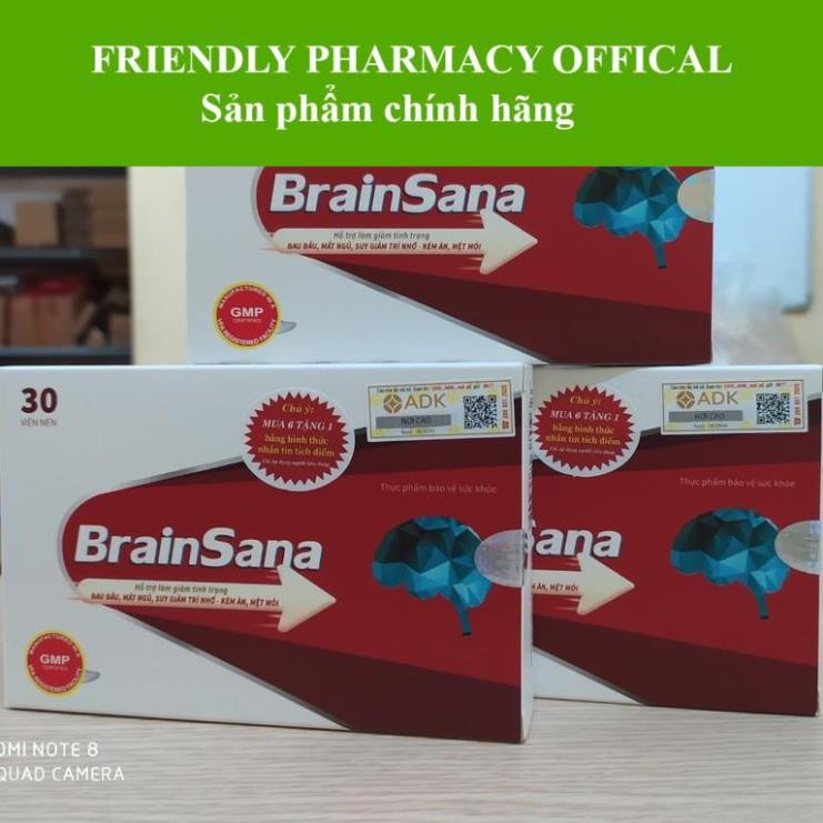 BrainSana – Hoạt huyết dưỡng não, giúp ăn ngon ngủ tốt, giảm đau đầu tiền đình (30 viên)