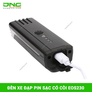 Đèn pha xe đạp pin sạc có còi EOS230