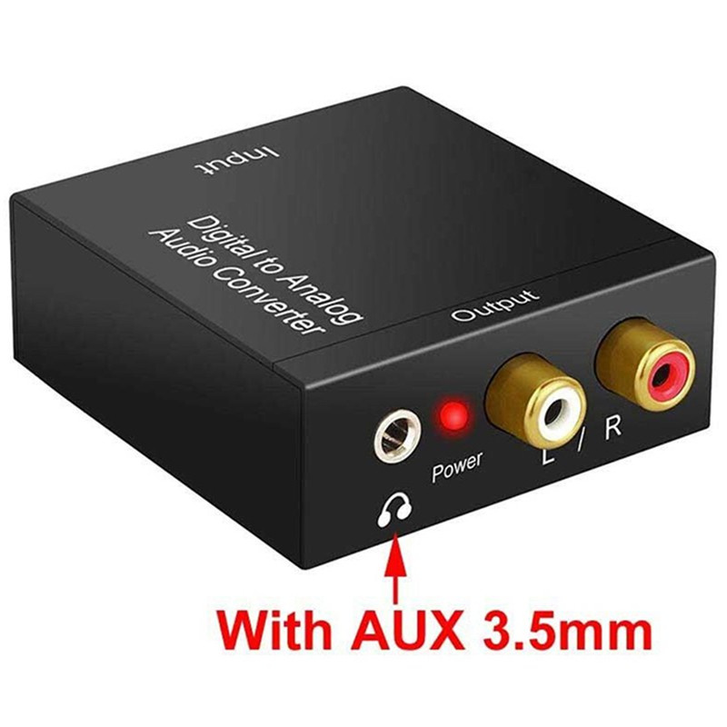 Portable 3.5mm Jack Coaxial Optical Fiber Digital to Analog Audio AUX RCA L/R Converter Digital Audio Decoder Amplifier