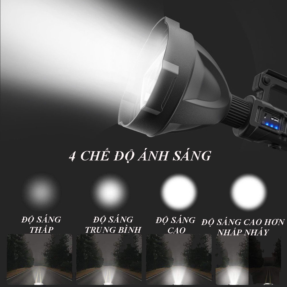 Đèn pin siêu sáng, đèn bin, đèn pin tuần tra cầm tay W591 chính hãng, chiếu xa 1000m