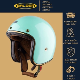 Mũ bảo hiểm 3 4 Balder light xanh mint bóng, size M L XL cho nam và nữ