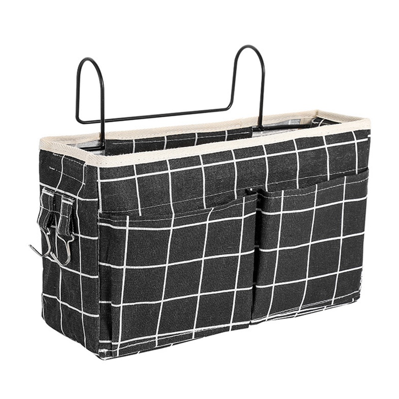 Túi vải cotton lanh treo cạnh giường đựng đồ tiện dụng