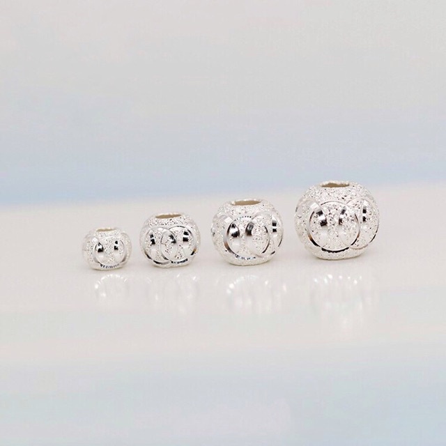 CHUYÊN SỈ  Charm bi cát bạc, bi cát 8mm hàng siêu đẹp - Bạc tốt loại 1, PH182