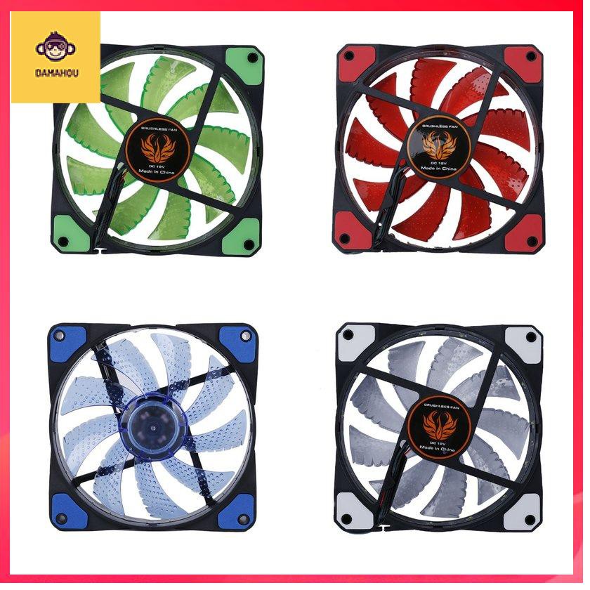 120mm LED cực kỳ im lặng Máy tính PC Case Fan 15 đèn LED 12V Dễ dàng cài đặt