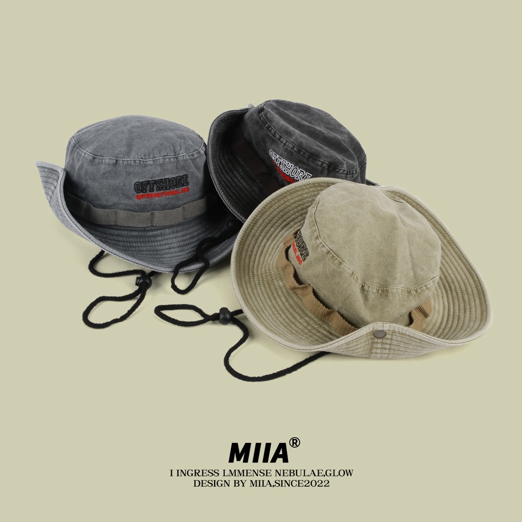 Mũ Bucket Dây Rút Chống Nắng Phong Cách Retro Cho Nam