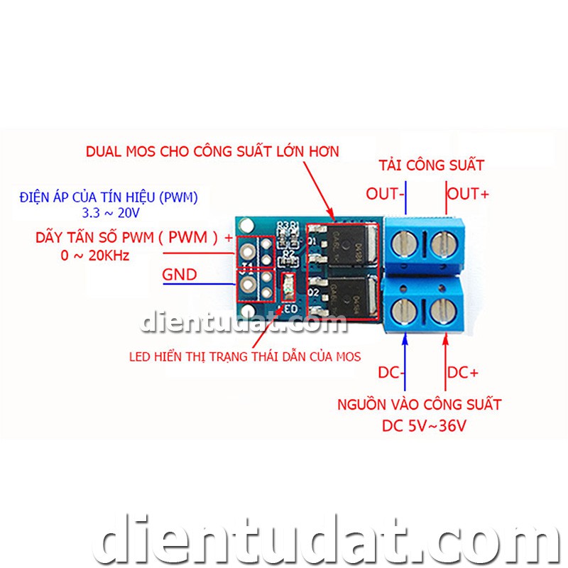 Mạch kích mosfet PWM 15A - 400W