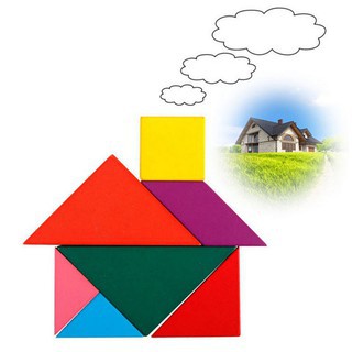 Bộ Ghép Hình Tangram Bằng Gỗ Thông Minh Cho Bé