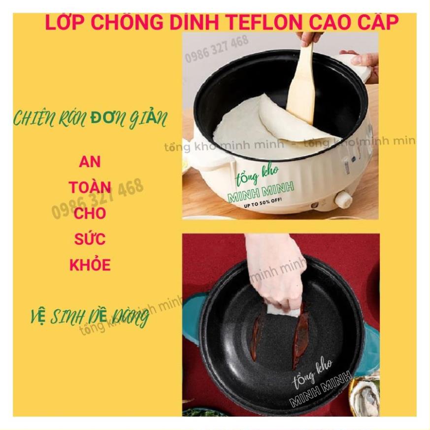 [ SỈ ]Nồi Lẩu Mini, Nồi Lẩu Điện Mini Đa Năng (Cơm, Lẩu, Nấu, Chiên, Xào..) Lớp Chống Dính Teflon Cao Cấp, Công suất lớn