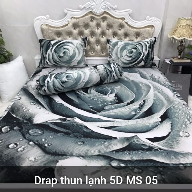 BỘ DRAP THUN LẠNH Ý 5D THÁI LAN CAO CẤP NHIỀU MẪU (INBOX CHỌN MẪU)