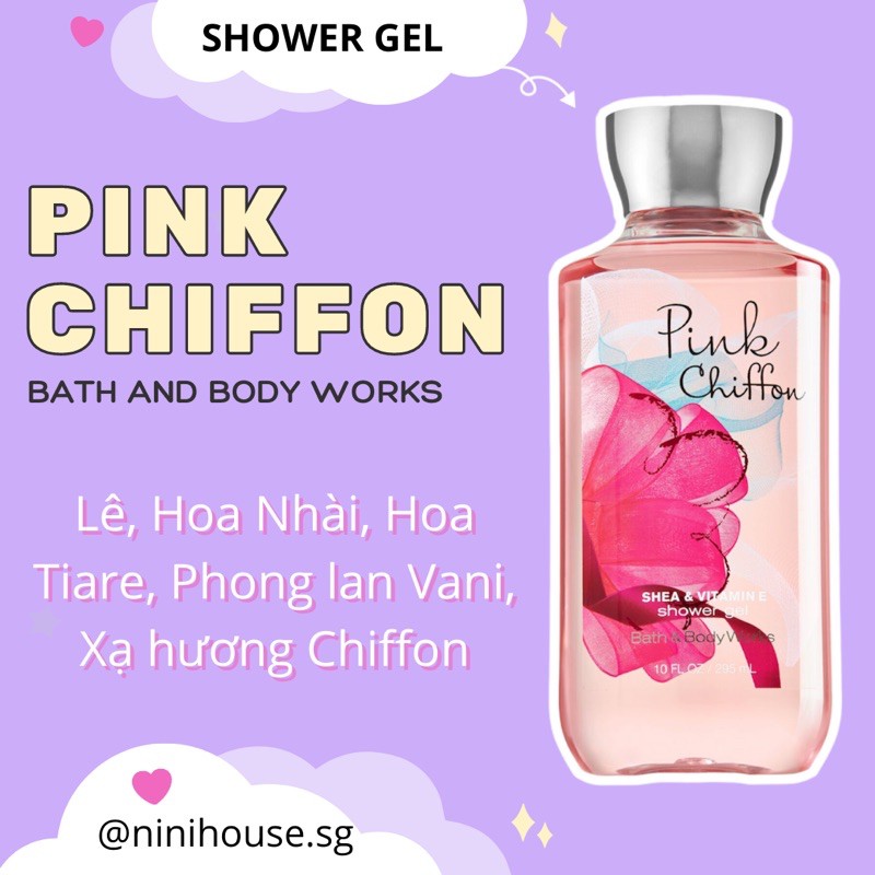 [MÙI NGỌT] Gel tắm mịn da Bath and Body Works mùi Pink Chiffon