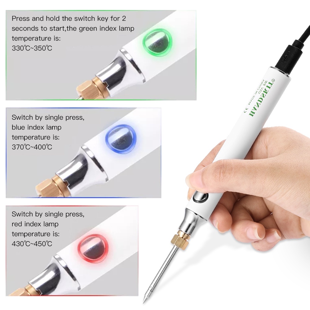 Mỏ hàn mini EKEZ 5V 8W kèm cổng sạc USB