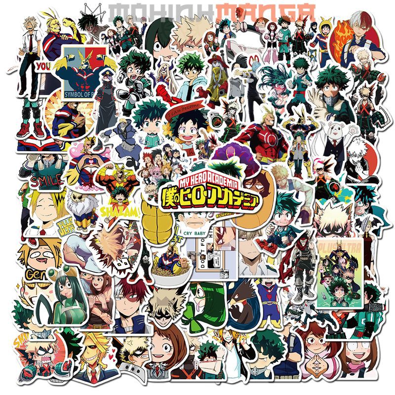 Sticker My Hero Academia miếng dán decal Học viện siêu anh hùng chống nước hình dán Midoriya Bakugou Todoroki All Might