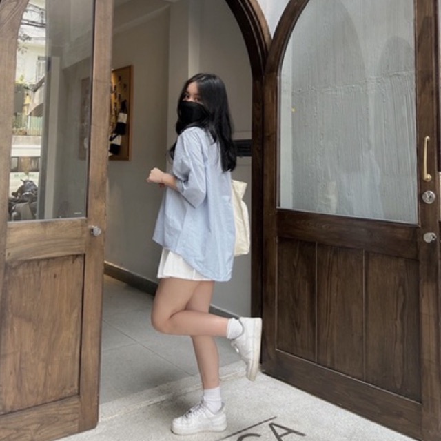 SƠ MI THÔ VẠT LỆCH ULZZANG (ảnh thật/video) | BigBuy360 - bigbuy360.vn