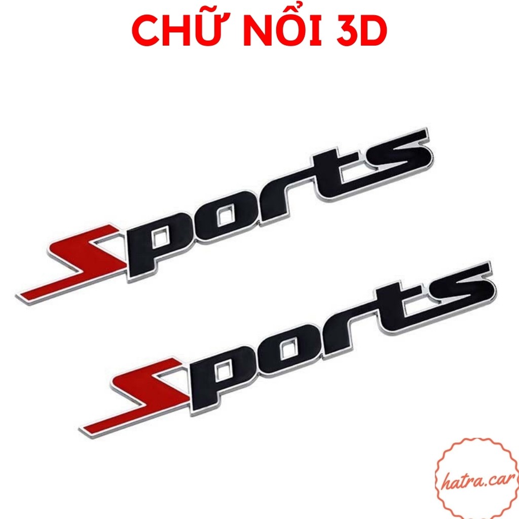 Chữ nổi 3D Sport dán trang trí xe ô tô- Tem ô tô 1c