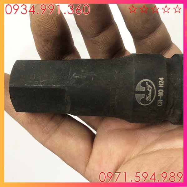 Đầu típ khẩu 1/2 6 cạnh ngoài lục giác . Nhật Bản, dài 78mm, chất liệu carbon CRMO Siêu Cứng, Siêu Bền