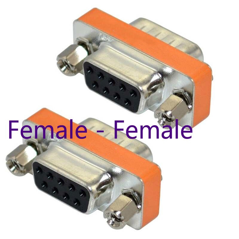 High Quality Mini Null Modem DB9 Female Male Plug Adapter Gender Changer Cross