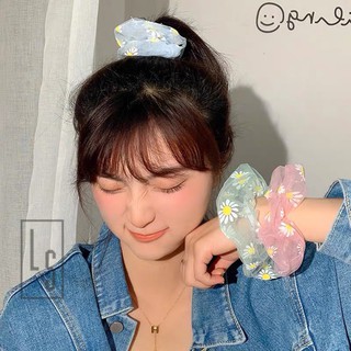 Nịt Buộc Tóc, Cột Tóc Vải Scrunchies HOA CÚC - Buộc Tóc Hoa Cúc