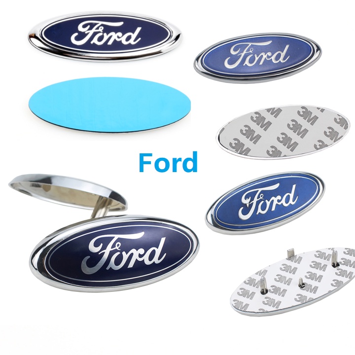 Logo biểu tượng trước và sau xe ô tô Ford, kích thước 11.5*4.5cm, 14.5*6.5cm, 15*6cm và 14.5*6cm