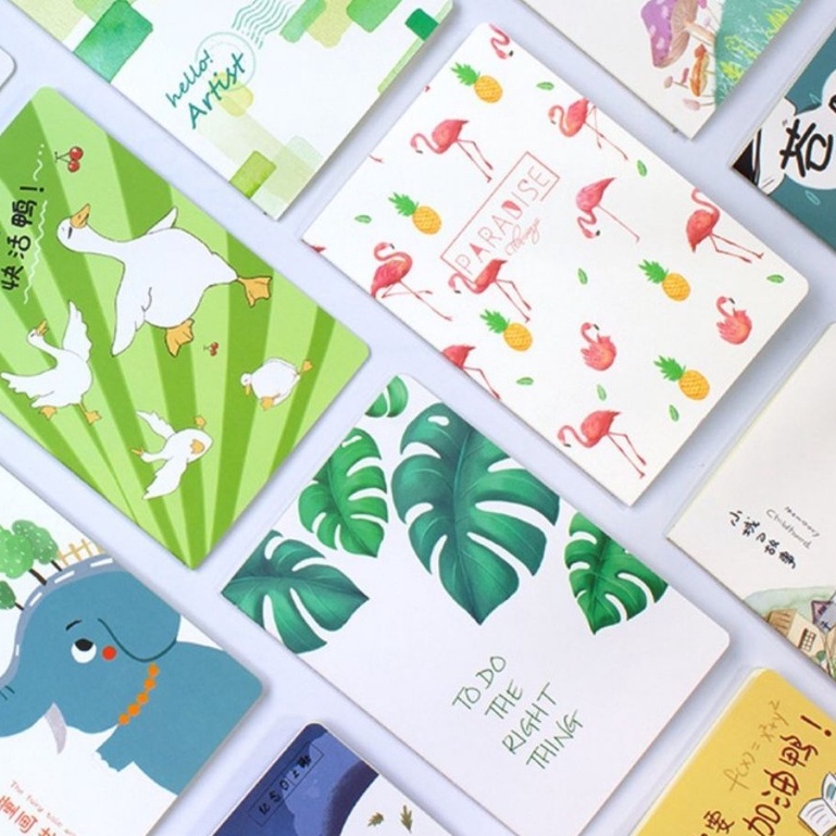 (Set 4 quyển) Vở Viết Kẻ Ngang Khổ A5 30 tờ / quyển , Sổ tay giấy siêu đẹp , bìa siêu xinh VO025499