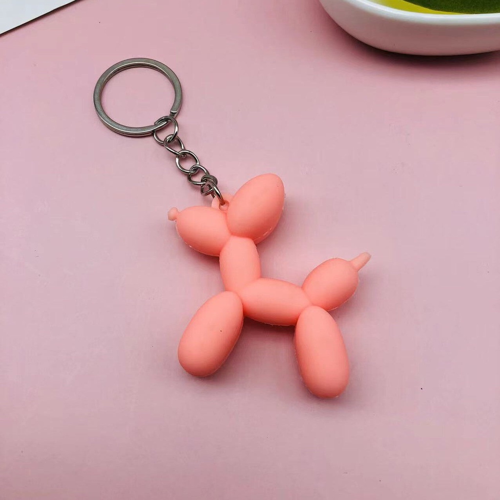 Móc Khóa Hình Chú Chó Và Bong Bóng Dễ Thương