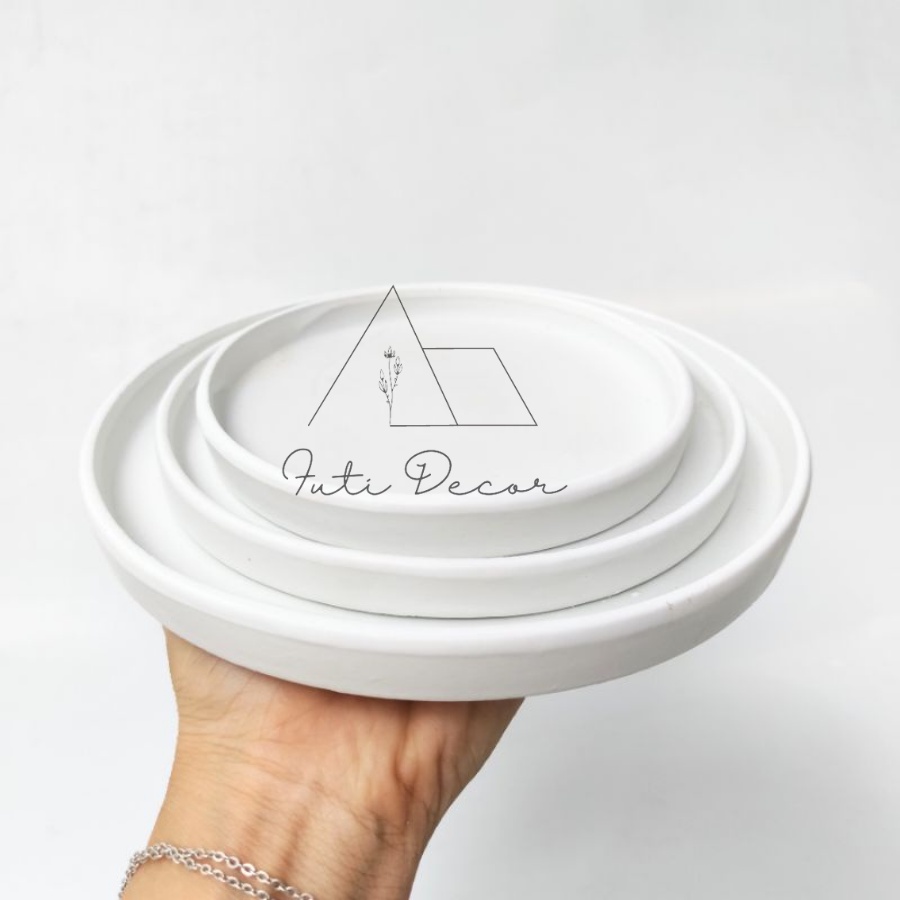 Đĩa lót gốm sứ, đia lót chậu cây trang trí nhiều kích thước