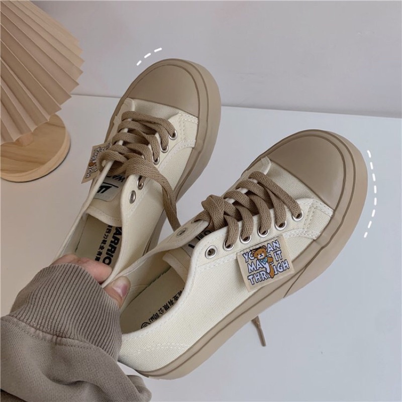 SẴN Giày nữ thể thao sneaker đi học đẹp trắng đen đế cao 5 cm big size JAENIA G007