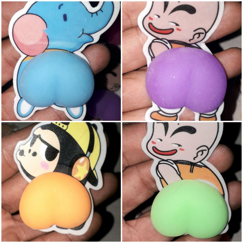 Một cái đồ chơi mô hình Mong Xinh bóp xả stress có nhiều màu sắc rất xinh