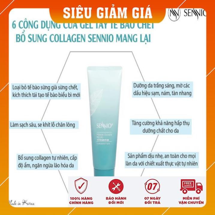 [ COMBO ĐẶC BIỆT] Kem tẩy da chết mặt, môi,ngừa mụn và trắng da/Gel tẩy tế bào chết bổ sung collagen sennio