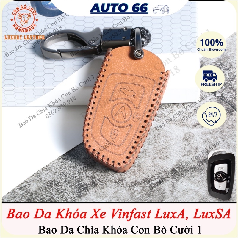 Bọc Bao Da Chìa Khóa Vinfast Lux (Lux A, Lux SA) Da Bò Nhập Khẩu ITALYA- Showroom cao cấp - Khắc Tên, Số Đt Lên Bao Da