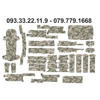 Miếng dán decal hubsan zino - camo xám - full body