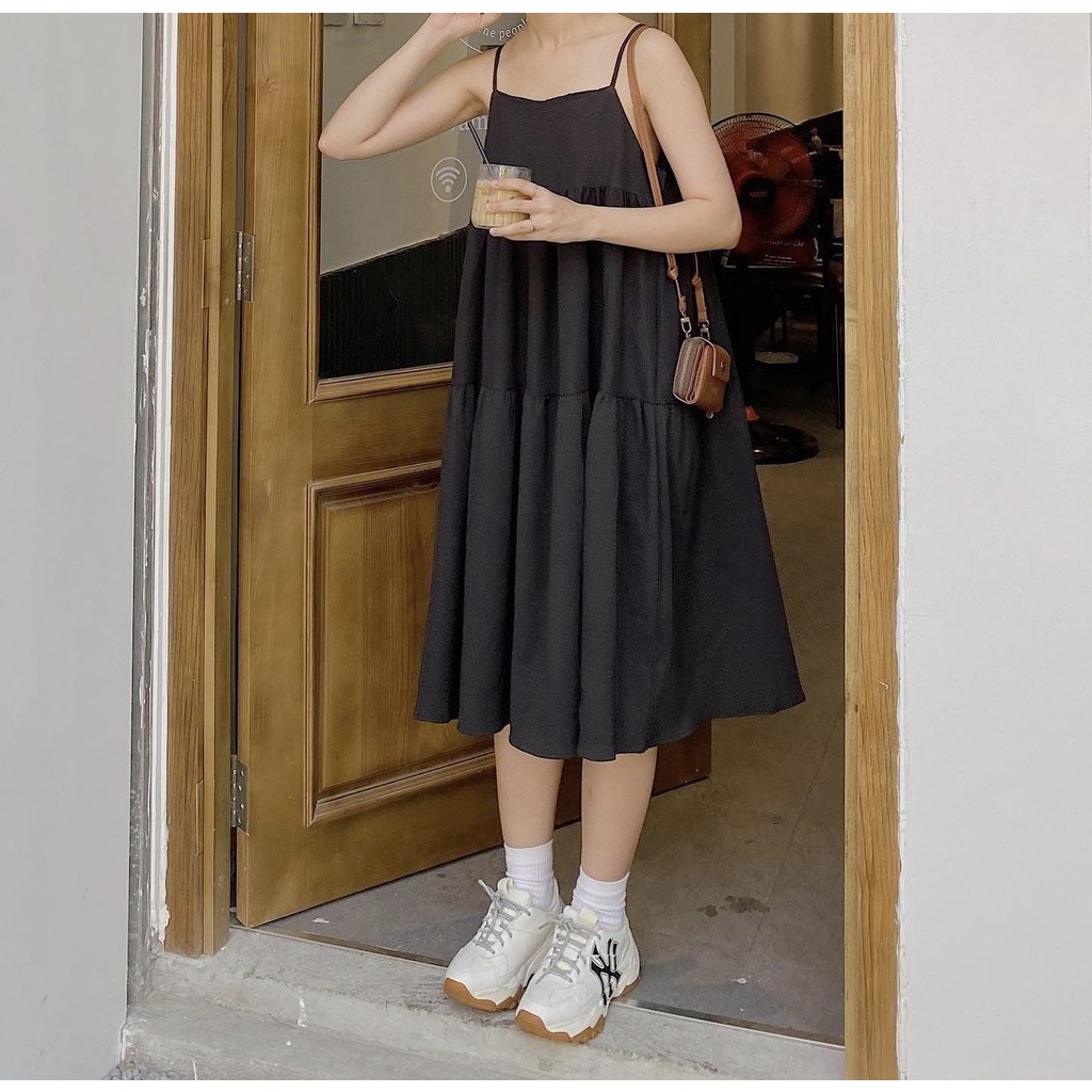Váy Babydoll Ba Tầng Màu 🎁 Nana's House - FREESHIP 🎁 Đầm hai dây tiểu thư phong cách bánh bèo | BigBuy360 - bigbuy360.vn