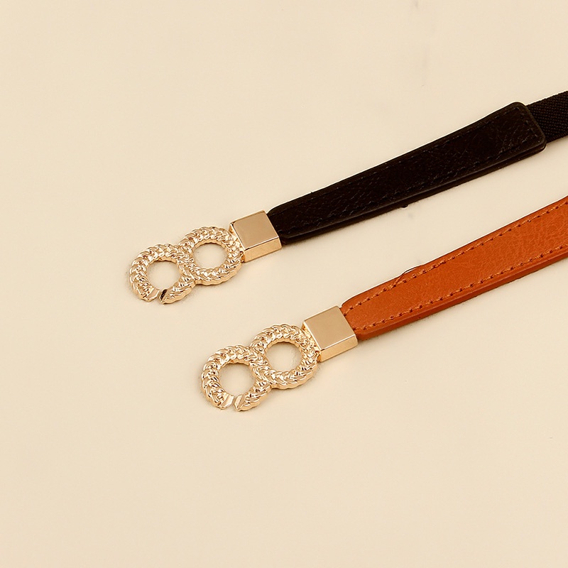 Thắt Lưng Mỏng Khóa Tròn Mạ Vàng Thời Trang Cho Nữ