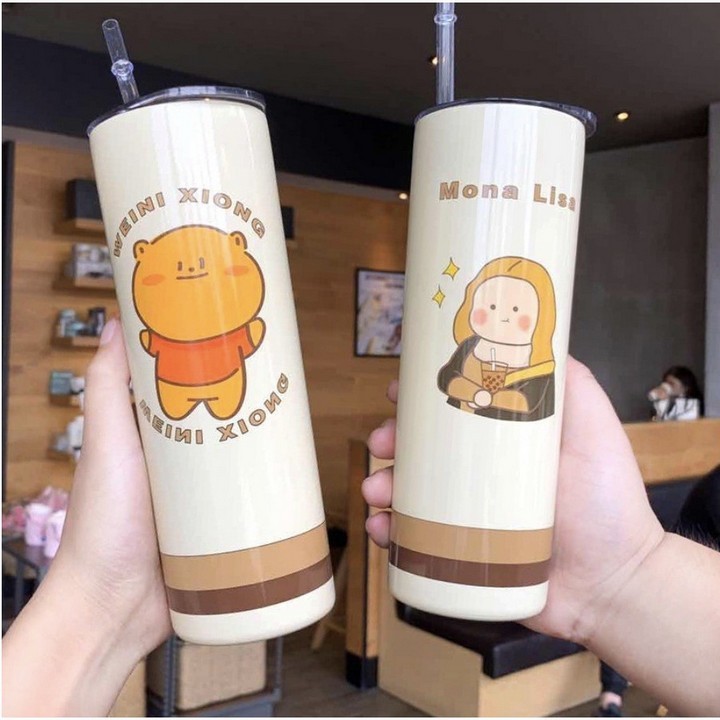 Bình giữ nhiệt kèm ống hút 650ml - Bình giữ nhiệt hình